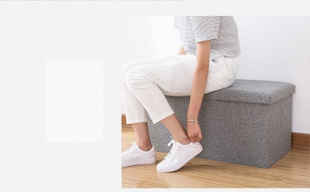 Collapsible Ottoman - Hidden Storage, Seat & Foot Stool